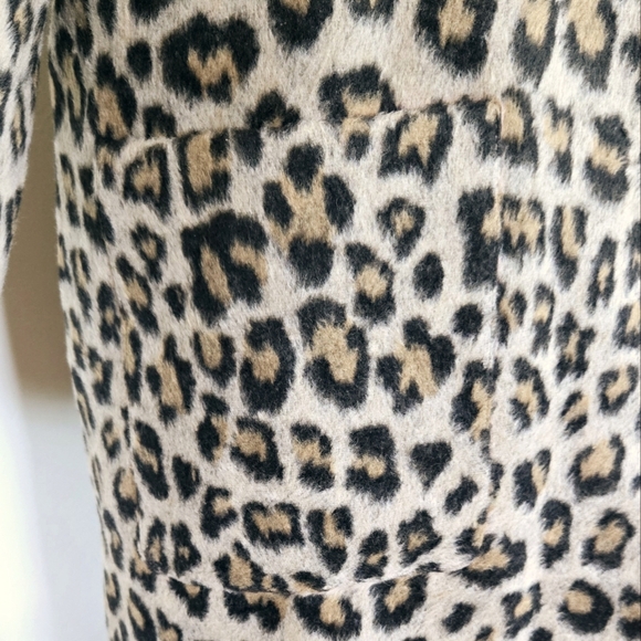 🏷️Mark Alan New York Leopard Print Longline Wool Blend Snap Front Coat Plus 2X - Picture 7 of 12